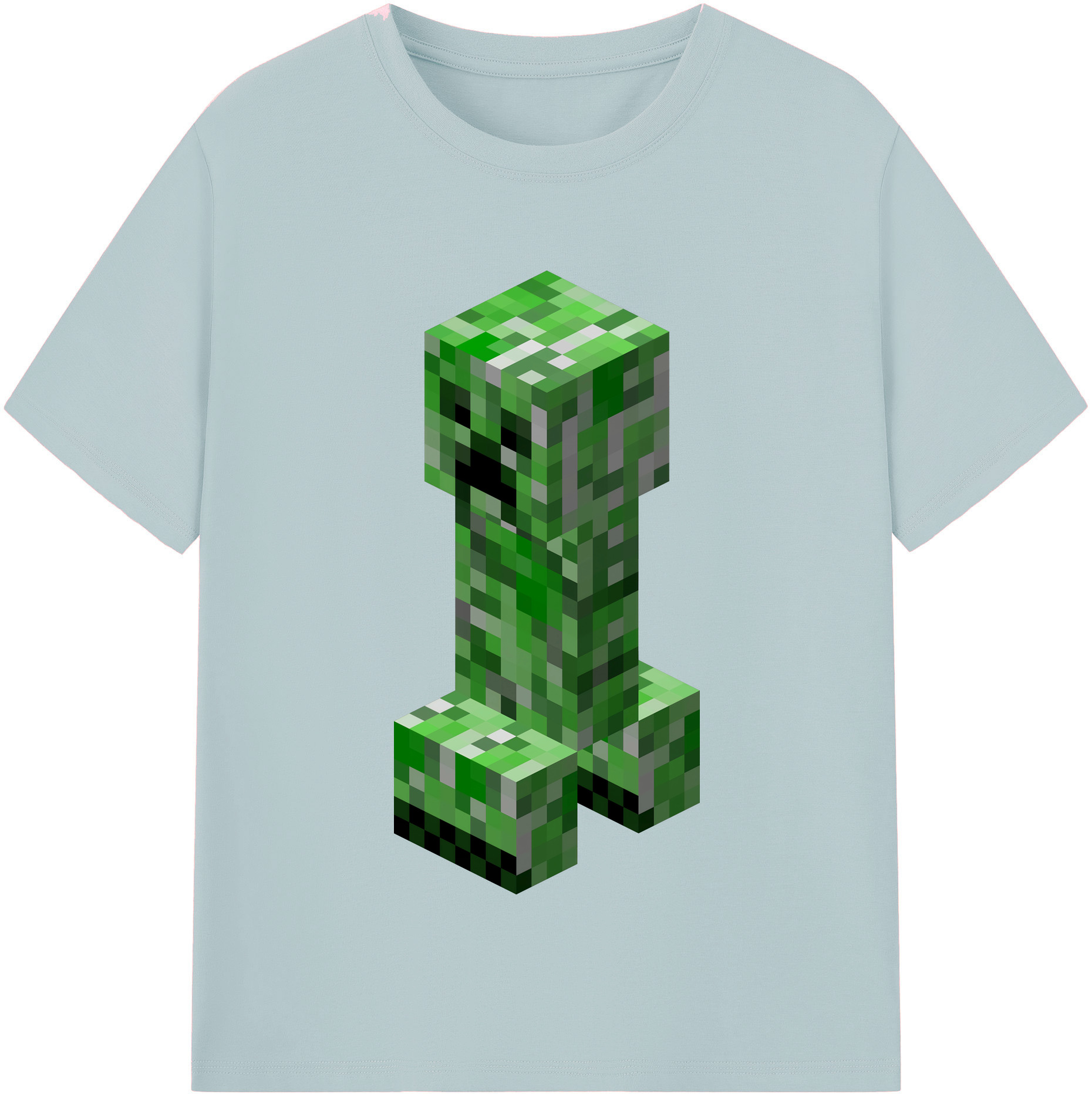 （画像用） マインクラフト ブロックの世界 Minecraft MC Block world 綿100％半袖Tシャツ（フロントプリント）
